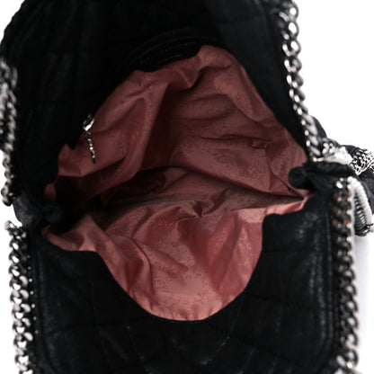 Stella McCartney Metallic Shaggy Deer Quilted Small Falabella Tote Black 5 of 9