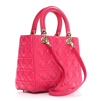 Christian Dior Lambskin Cannage Medium Lady Dior Pink 3 of 16