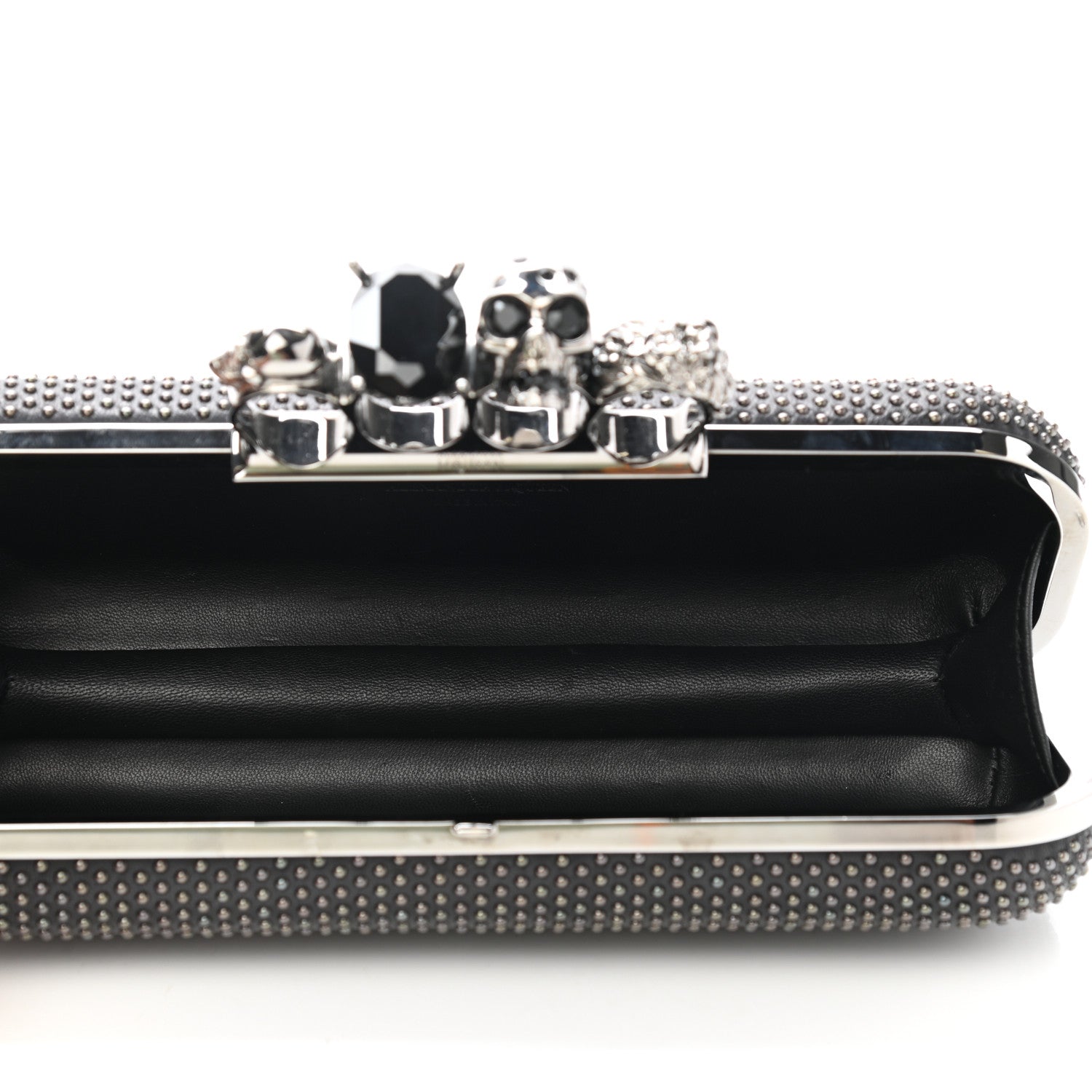 Alexander McQueen Nappa Studded Skull Knuckle Box Clutch Black 5 of 8