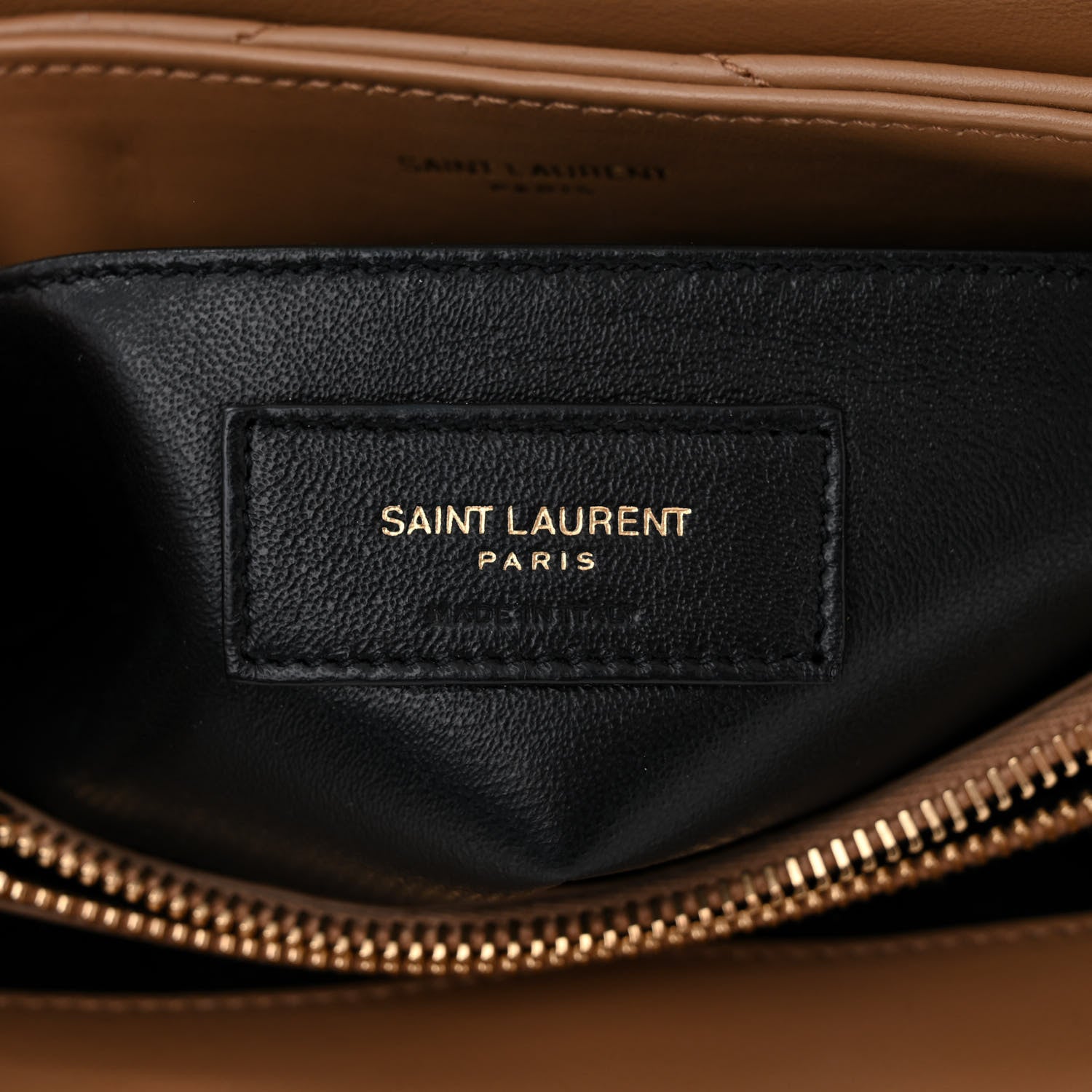 Saint Laurent Calfskin Y Quilted Monogram Small Loulou Chain Satchel Dark Beige 6 of 13