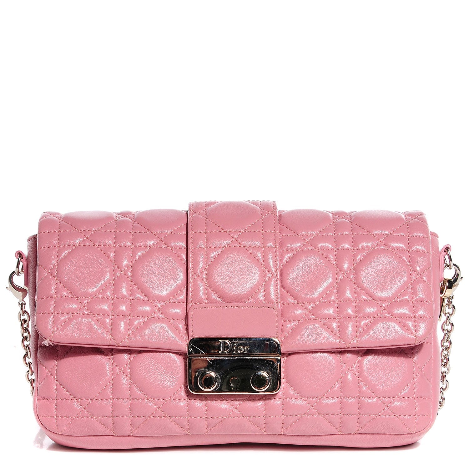 Christian Dior Lambskin Cannage New Lock Pouch Magnolia 1 of 7