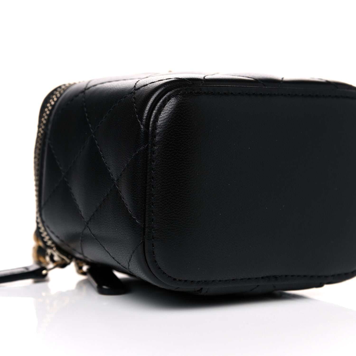 Chanel Lambskin Quilted Top Handle Mini Vanity Case With Chain Black 9 of 11