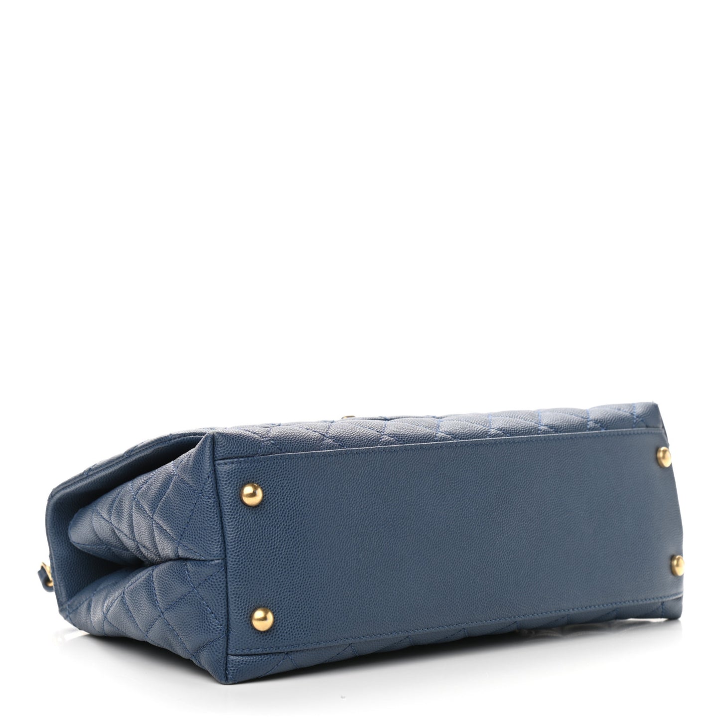Caviar Quilted Small Coco Handle Flap Blue