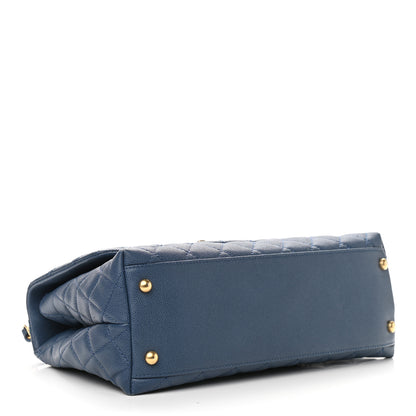 Chanel Caviar Quilted Small Coco Handle Flap Blue 4 of 13