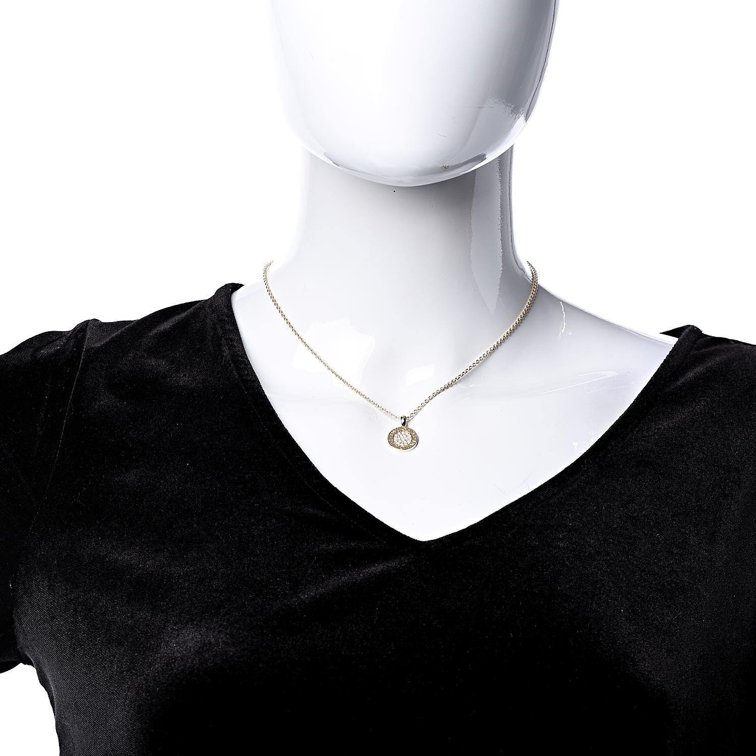 Bulgari 18K Yellow Gold Diamond BVLGARI BVLGARI Pave Pendant Necklace 2 of 5
