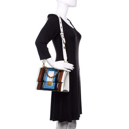Fendi Agnello Old Shine Chamois F is Fendi Embossed Kan U Shoulder Bag White Nebula Multicolor 2 of 10