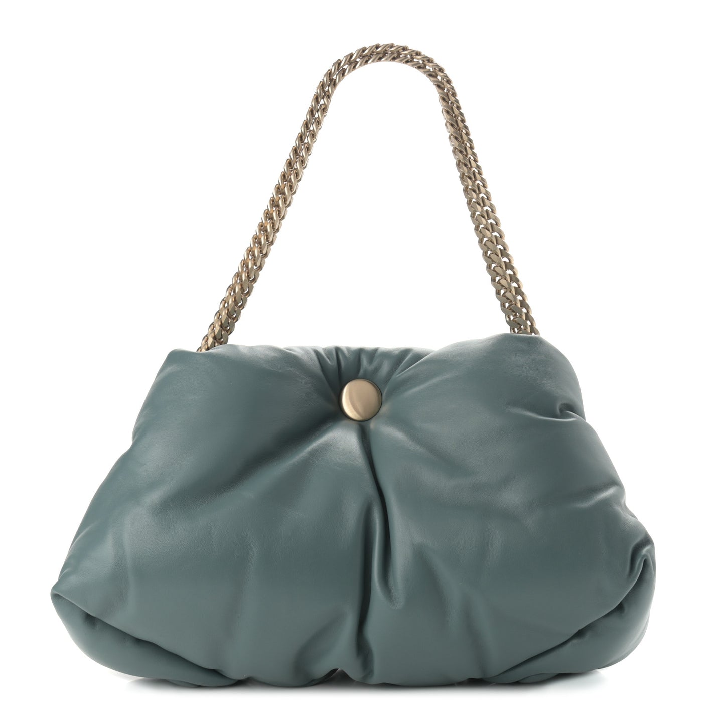 Lambskin Puffy Tobo Chain Shoulder Bag Orion Blue
