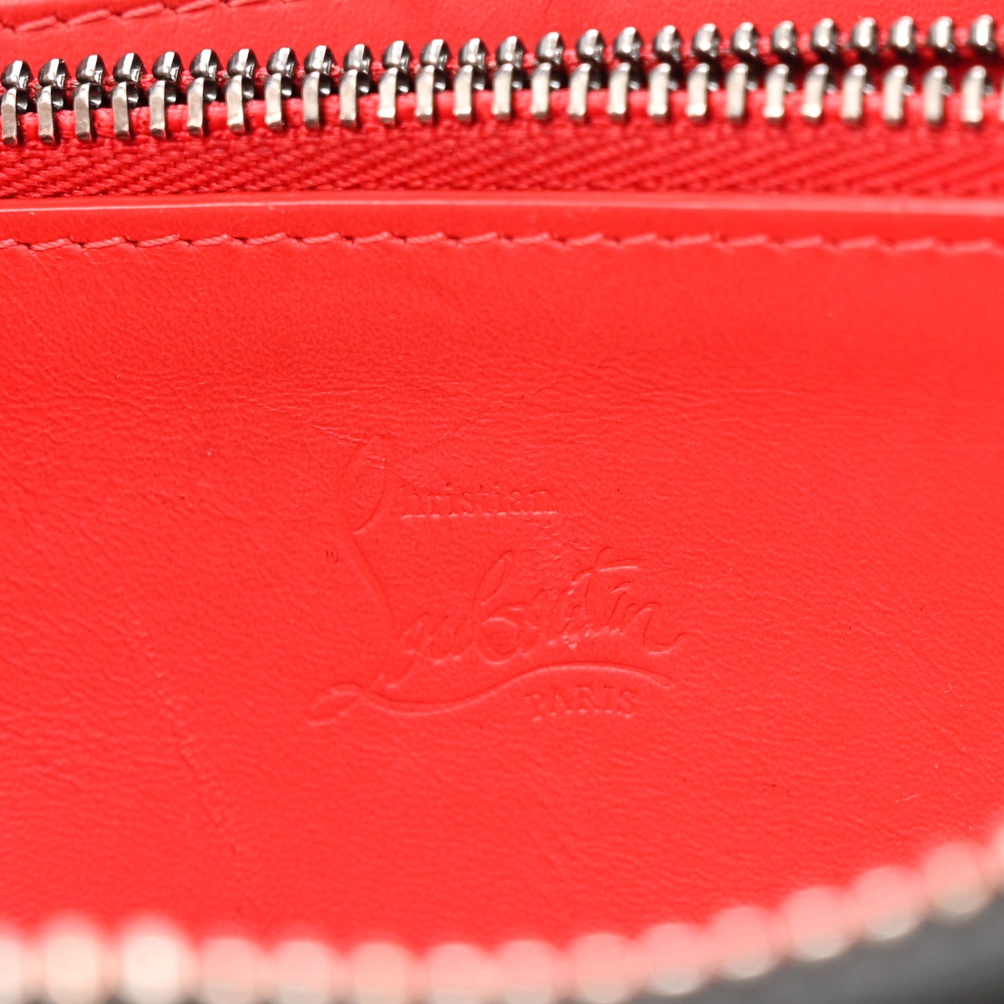 Calfskin Panettone Zip Around Wallet Loubi Red Black