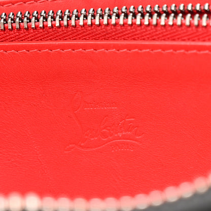 Christian Louboutin Calfskin Panettone Zip Around Wallet Loubi Red Black 7 of 12