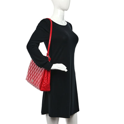 Balenciaga Nappa Calfskin Quilted Large Touch B Shoulder Bag Bright Red 2 of 8