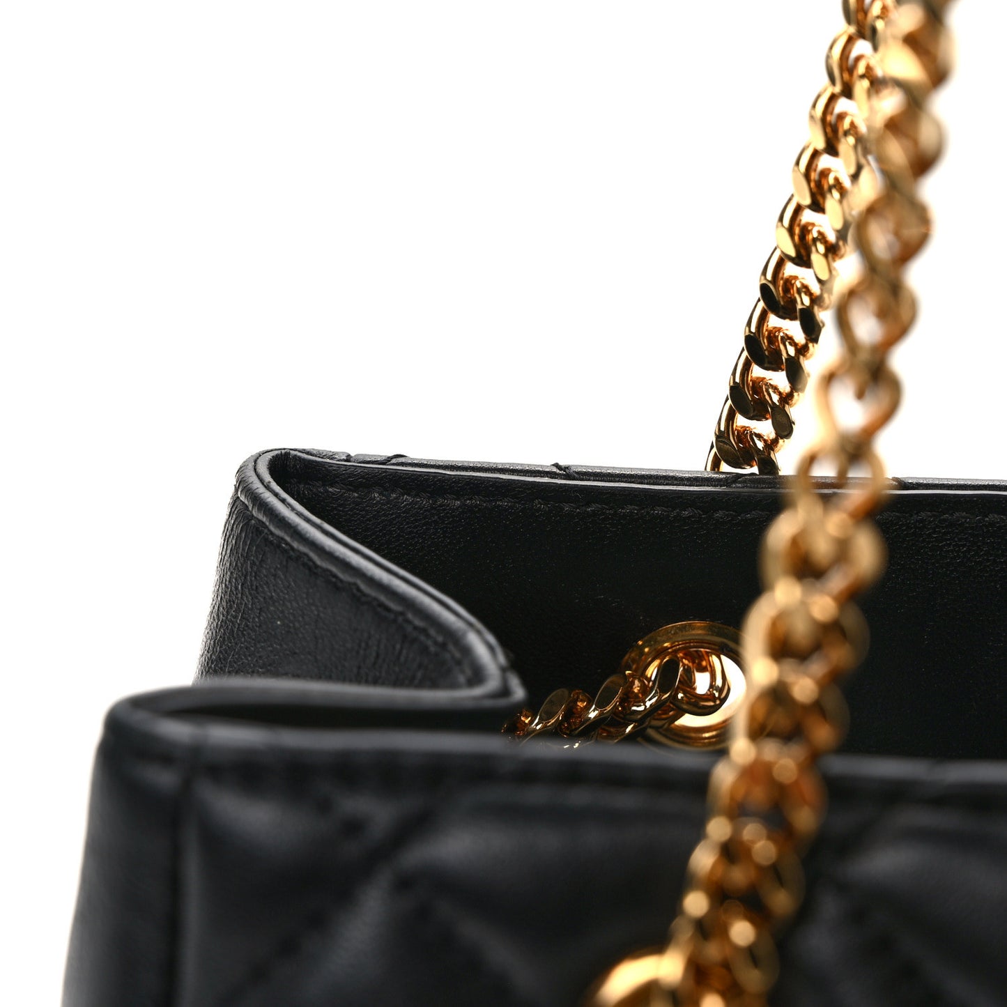 Nappa Quilted Medusa Chain Shoulder Bag Black