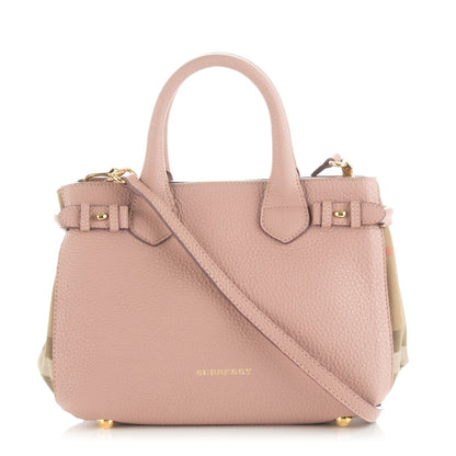 Burberry Grainy Calfskin House Check Small Banner Tote Pale Orchid 1 of 8