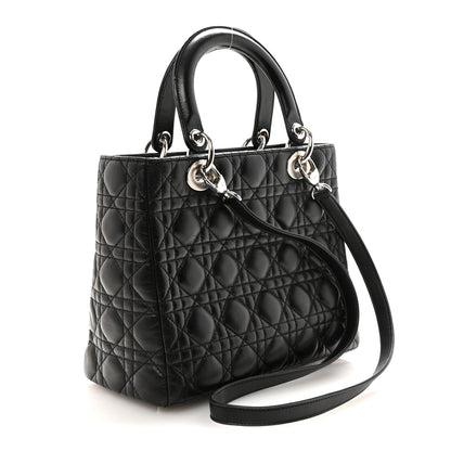 Christian Dior Lambskin Cannage Medium Lady Dior Black 3 of 9