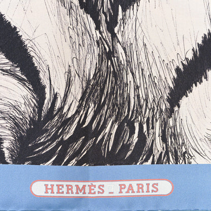 Hermes Silk Carre Double Face Tigre Royal Scarf 90 Ciel Anthracite Multi 3 of 5