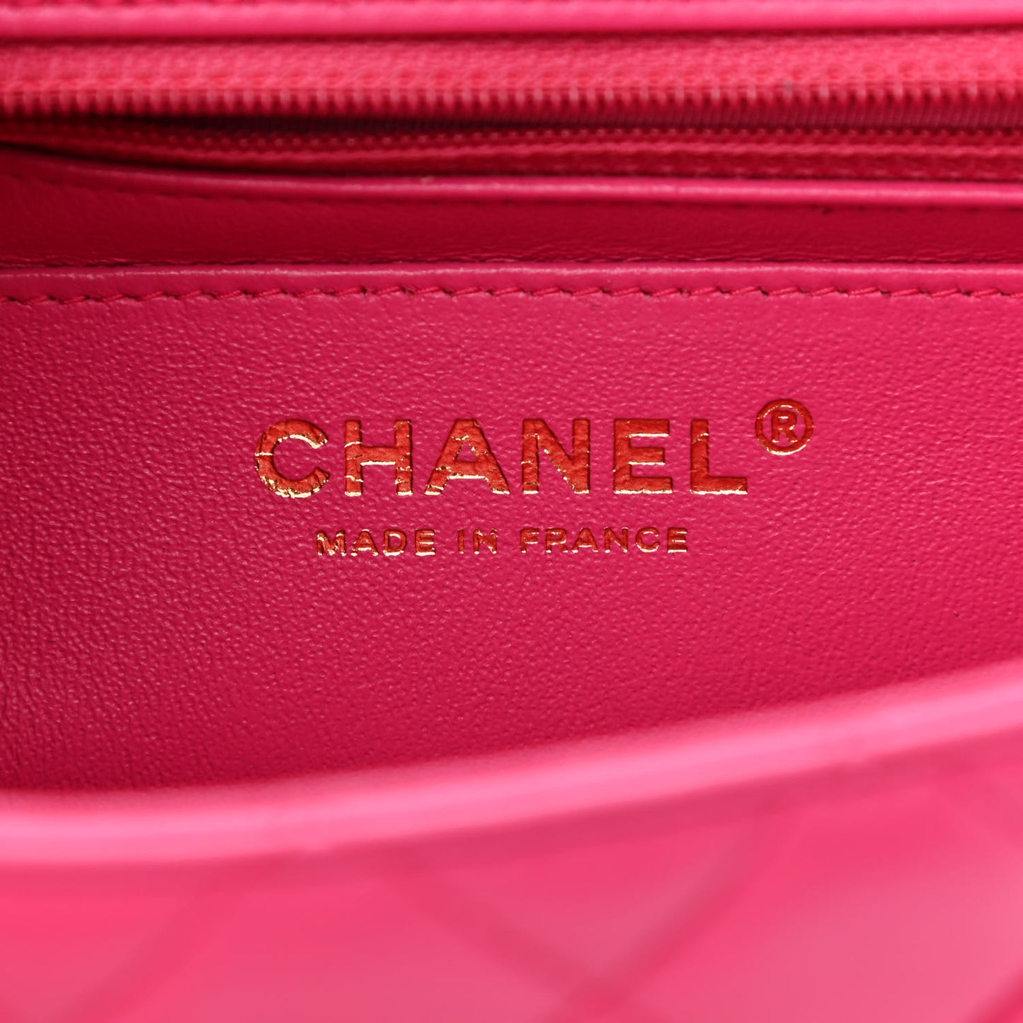 Lambskin Quilted Mini Rectangular Flap Fuchsia