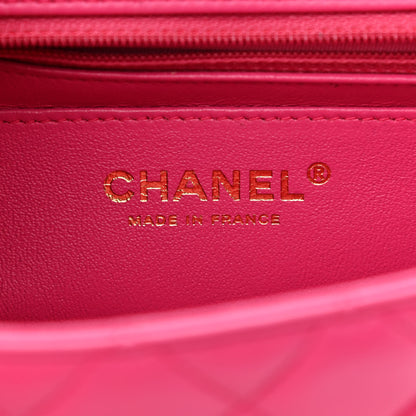 Chanel Lambskin Quilted Mini Rectangular Flap Fuchsia 5 of 11