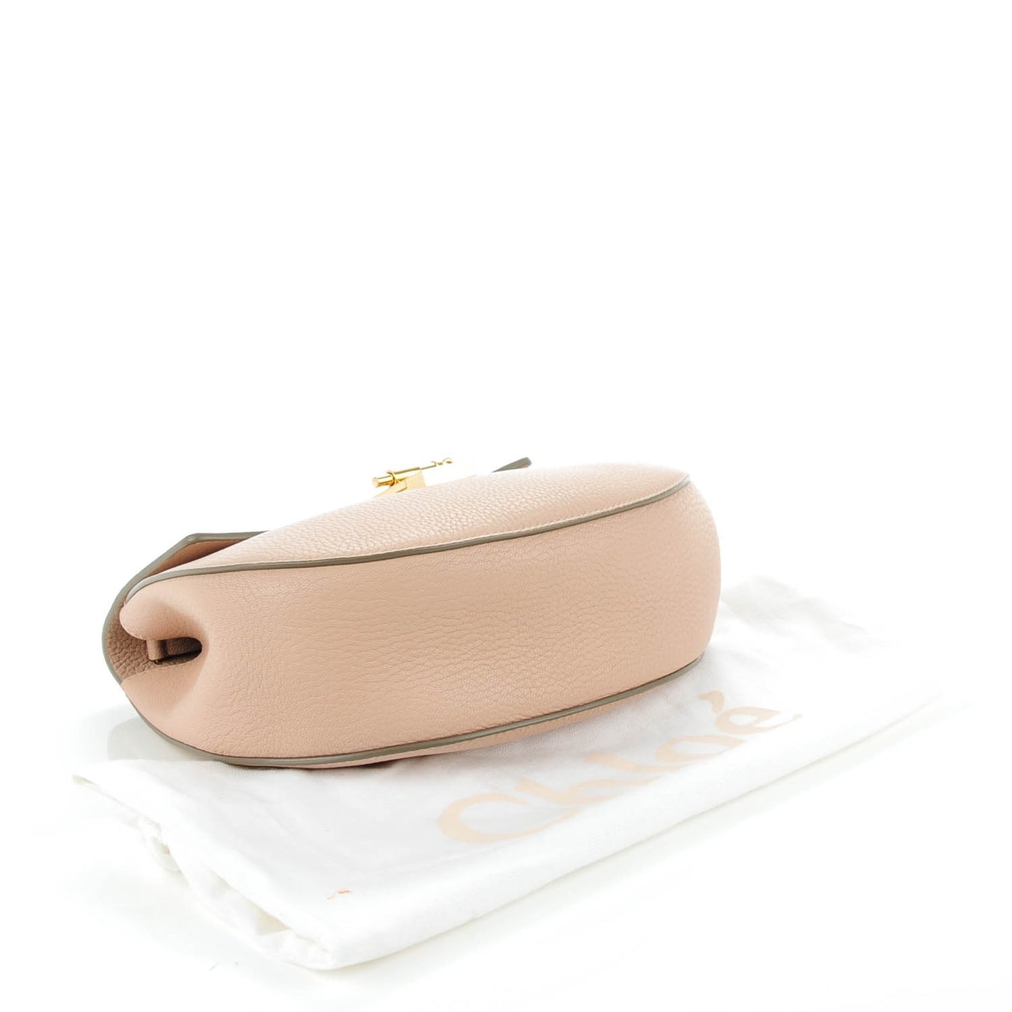 Grained Calfskin Medium Drew Shoulder Bag Cement Pink