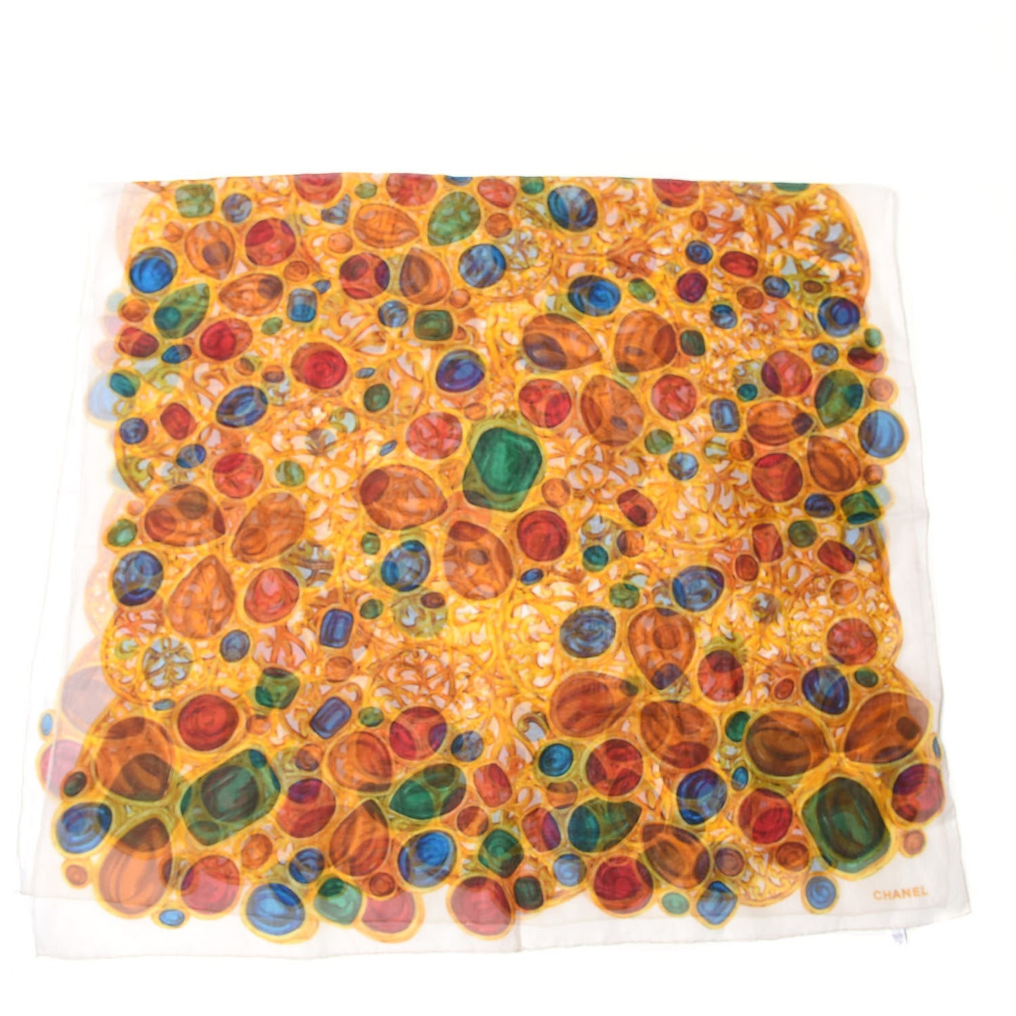 Silk Jewels Printed Scarf Multicolor