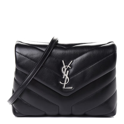 Saint Laurent Calfskin Y Quilted Monogram Toy Loulou Crossbody Bag Black 1 of 4