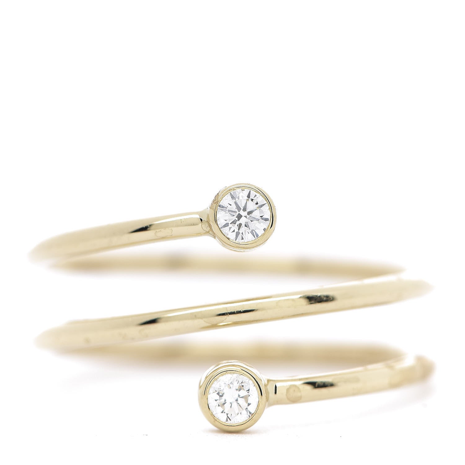 Tiffany 18K Yellow Gold Diamond Elsa Peretti Double Hoop Ring 52 6 1 of 5