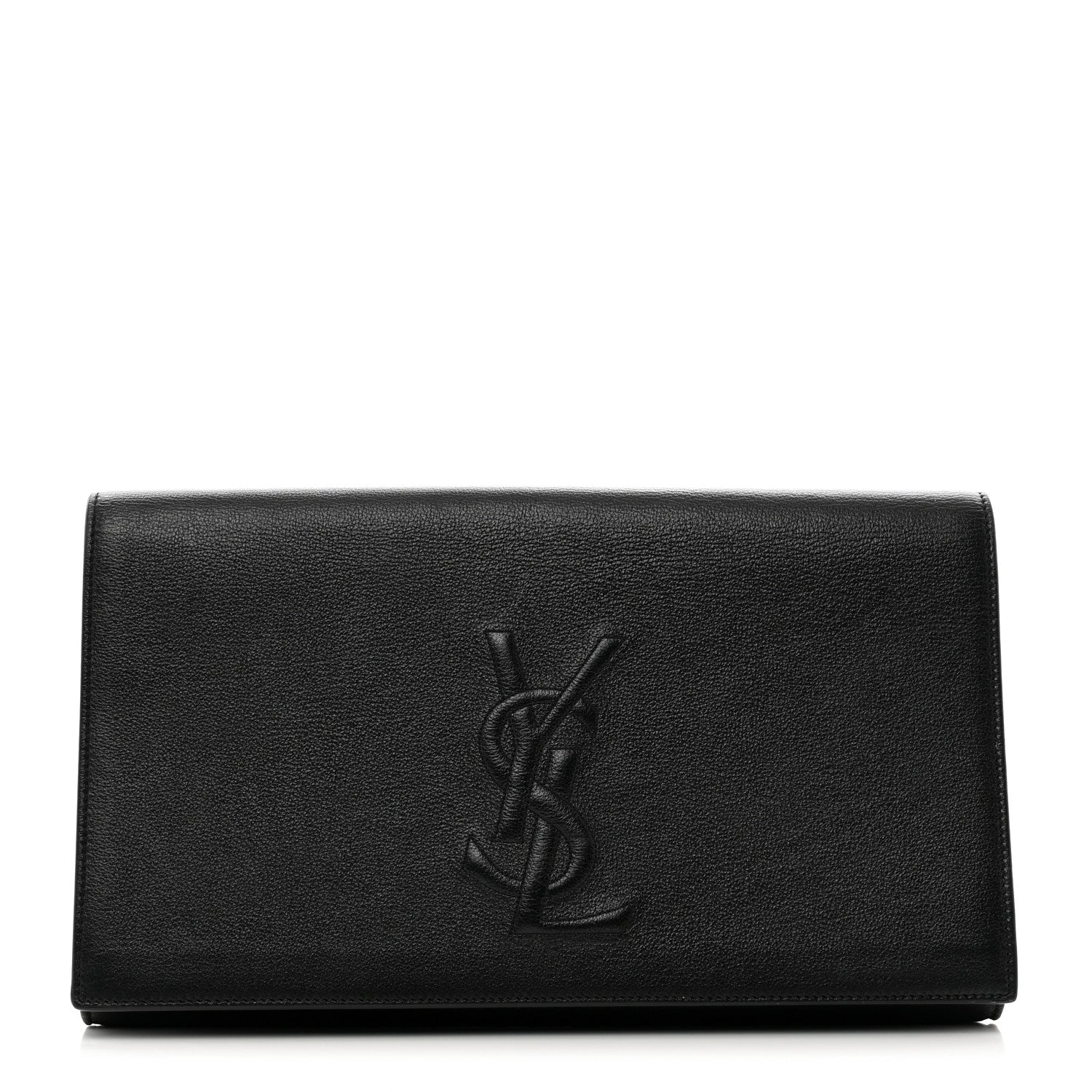 Saint Laurent Calfskin Monogram Large Belle De Jour Clutch Black 1 of 8