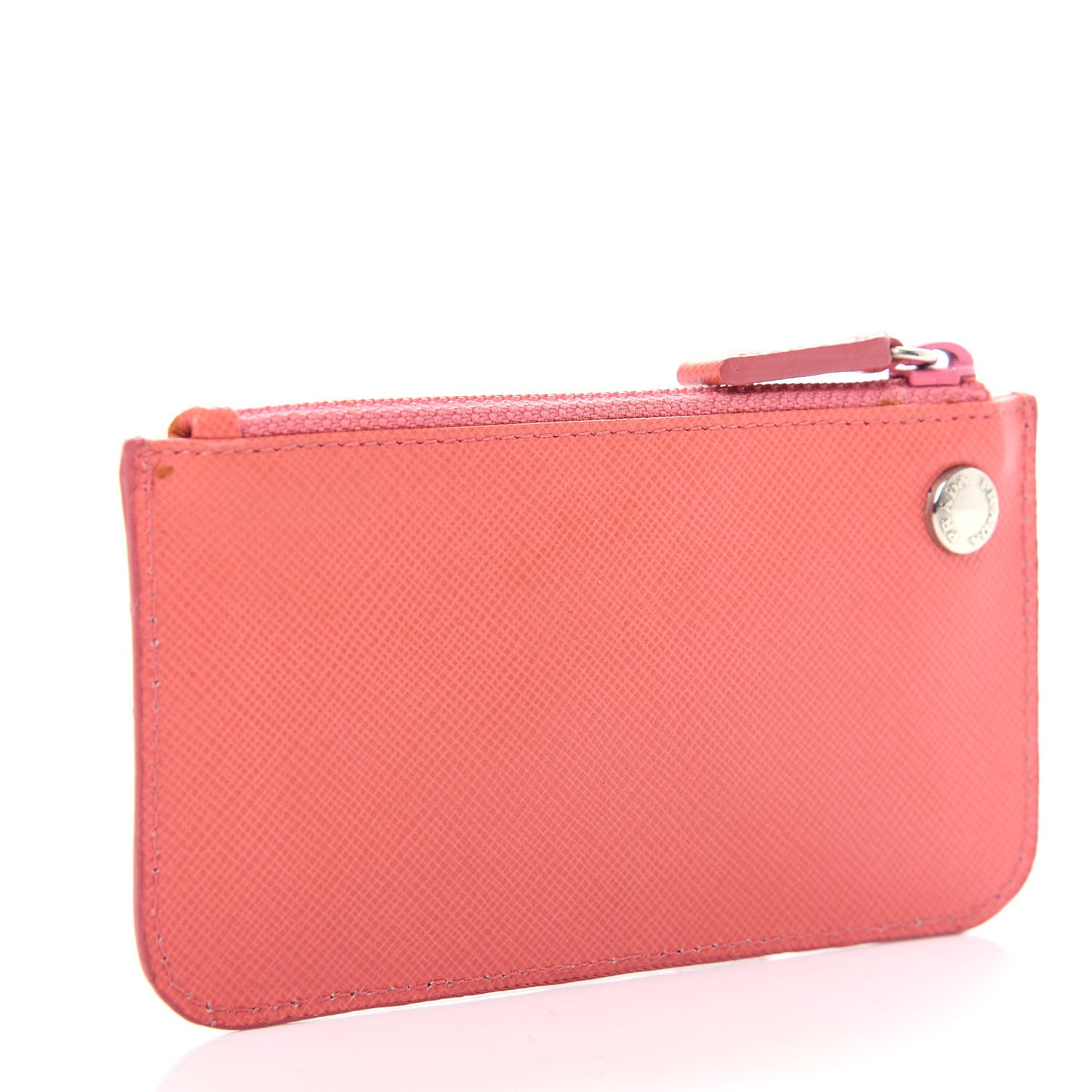 Saffiano Zip Keychain Fragola