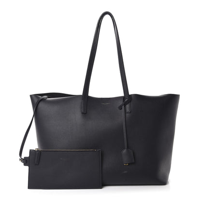 Saint Laurent Calfskin Large Shopping Tote Deep Marine 1 of 20