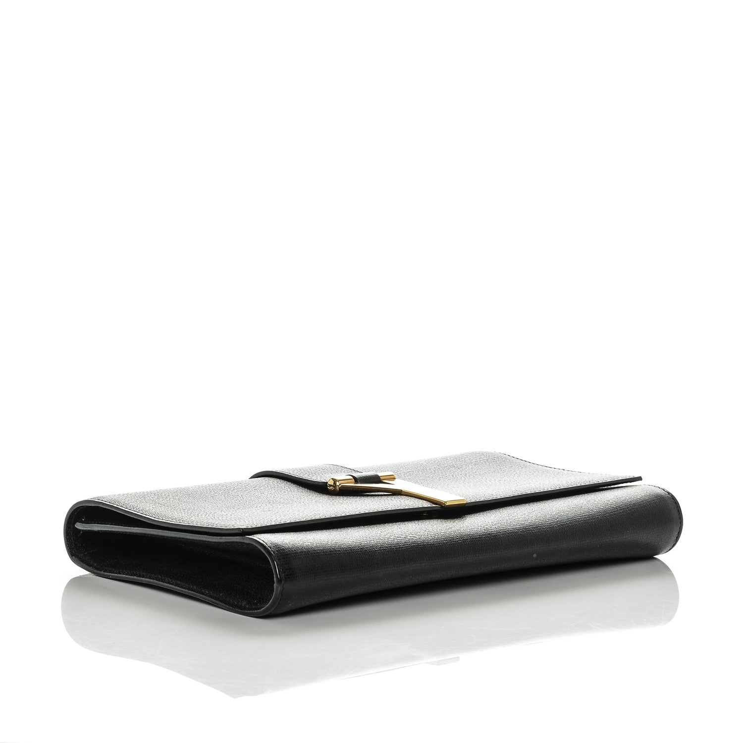 Saint Laurent Textured Calfskin Y Ligne Clutch Black 4 of 6
