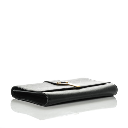 Saint Laurent Textured Calfskin Y Ligne Clutch Black 4 of 6