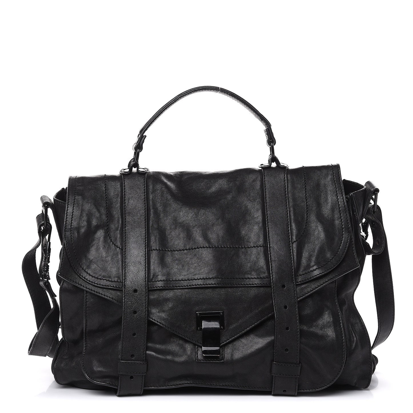 Lambskin PS1 Large Satchel Black