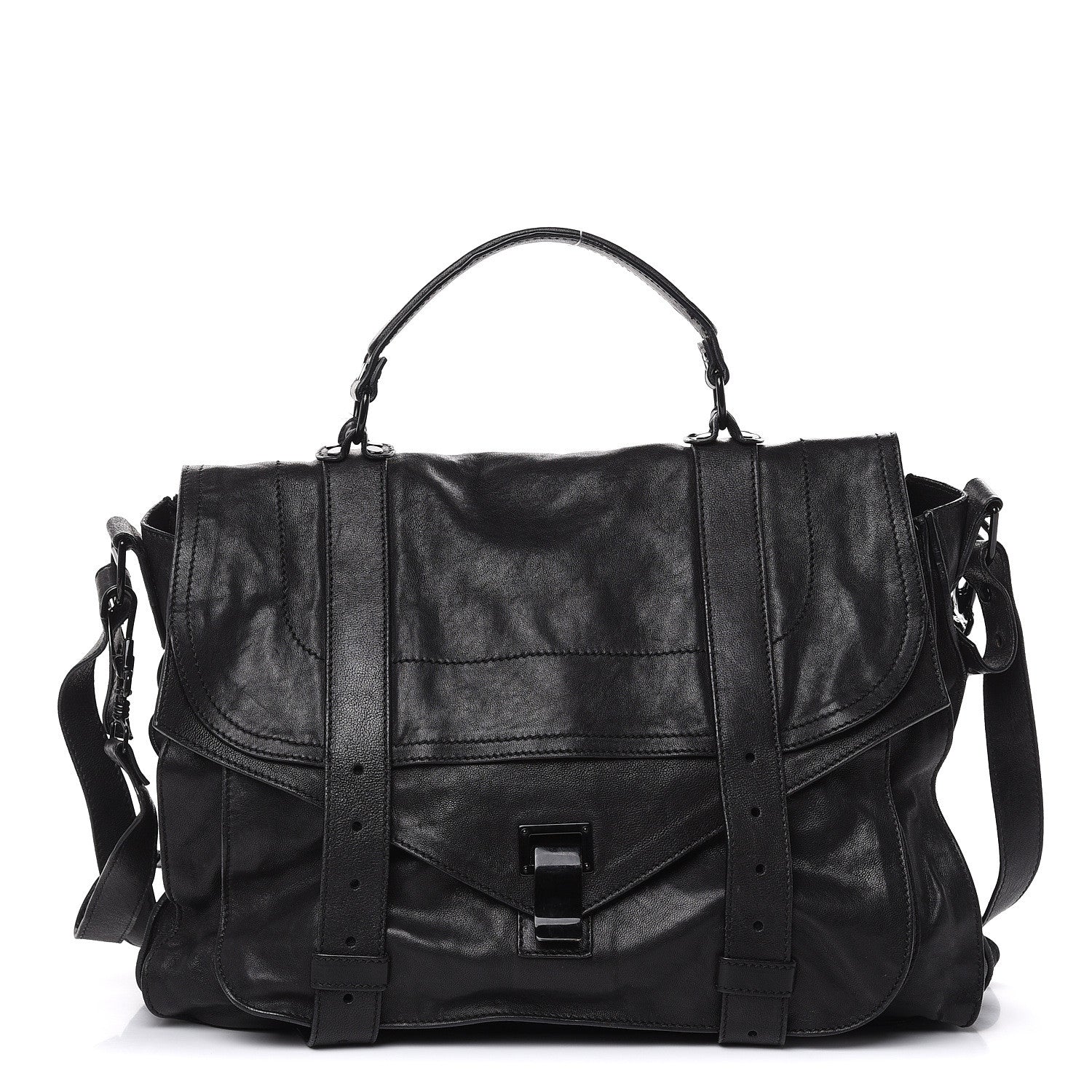 Proenza Schouler Lambskin PS1 Large Satchel Black 1 of 19