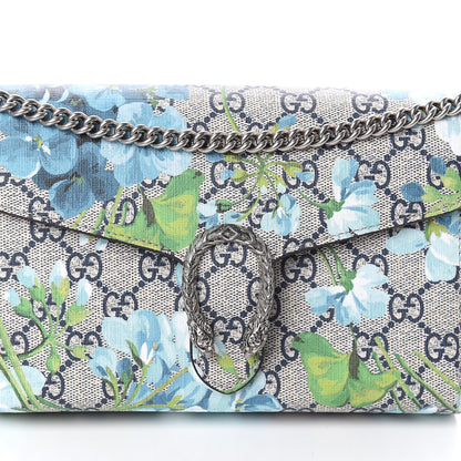 Gucci GG Supreme Monogram Blooms Mini Dionysus Chain Wallet Beige Blue Navy Vintage Blue 7 of 9