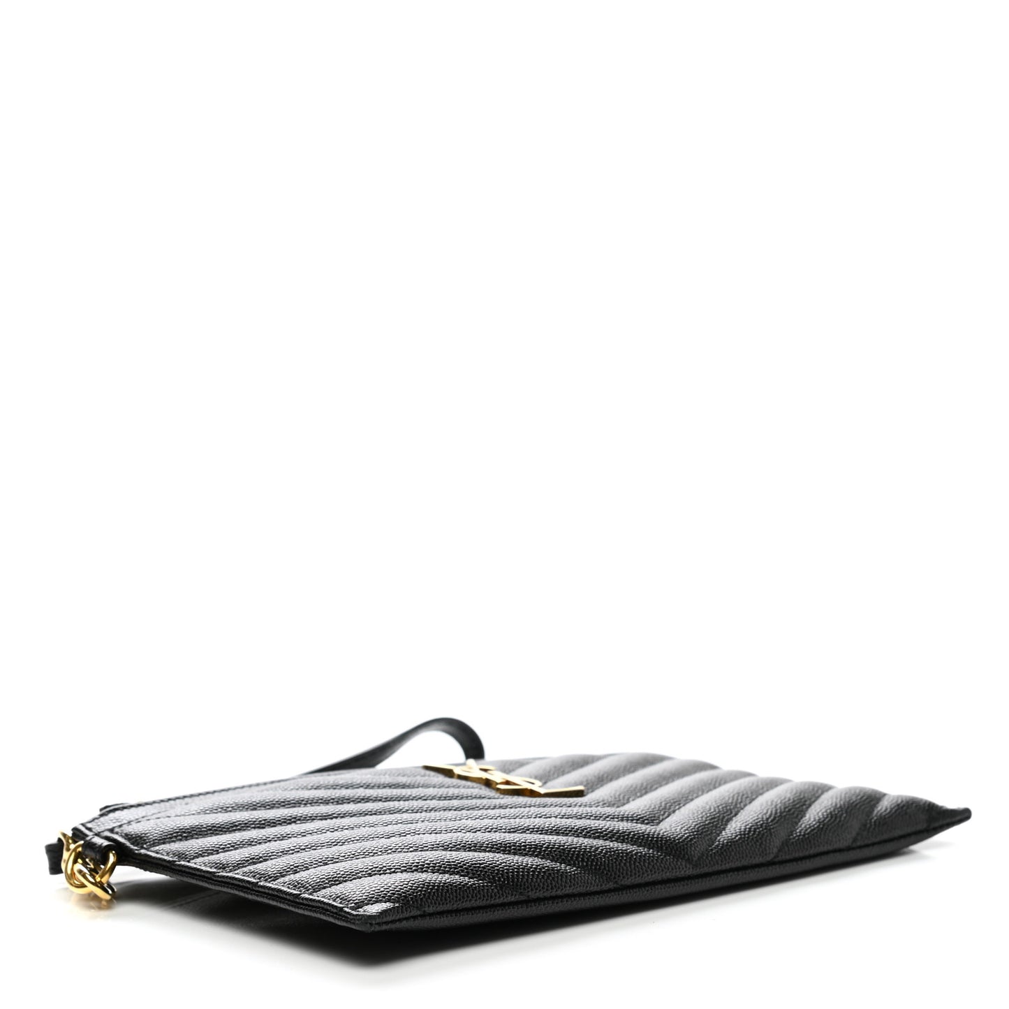 Grain De Poudre Chevron Monogram Bill Pouch Black