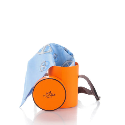Hermes Silk Chaine d'Ancre Twilly Bleu Ciel Gris Clair 5 of 5