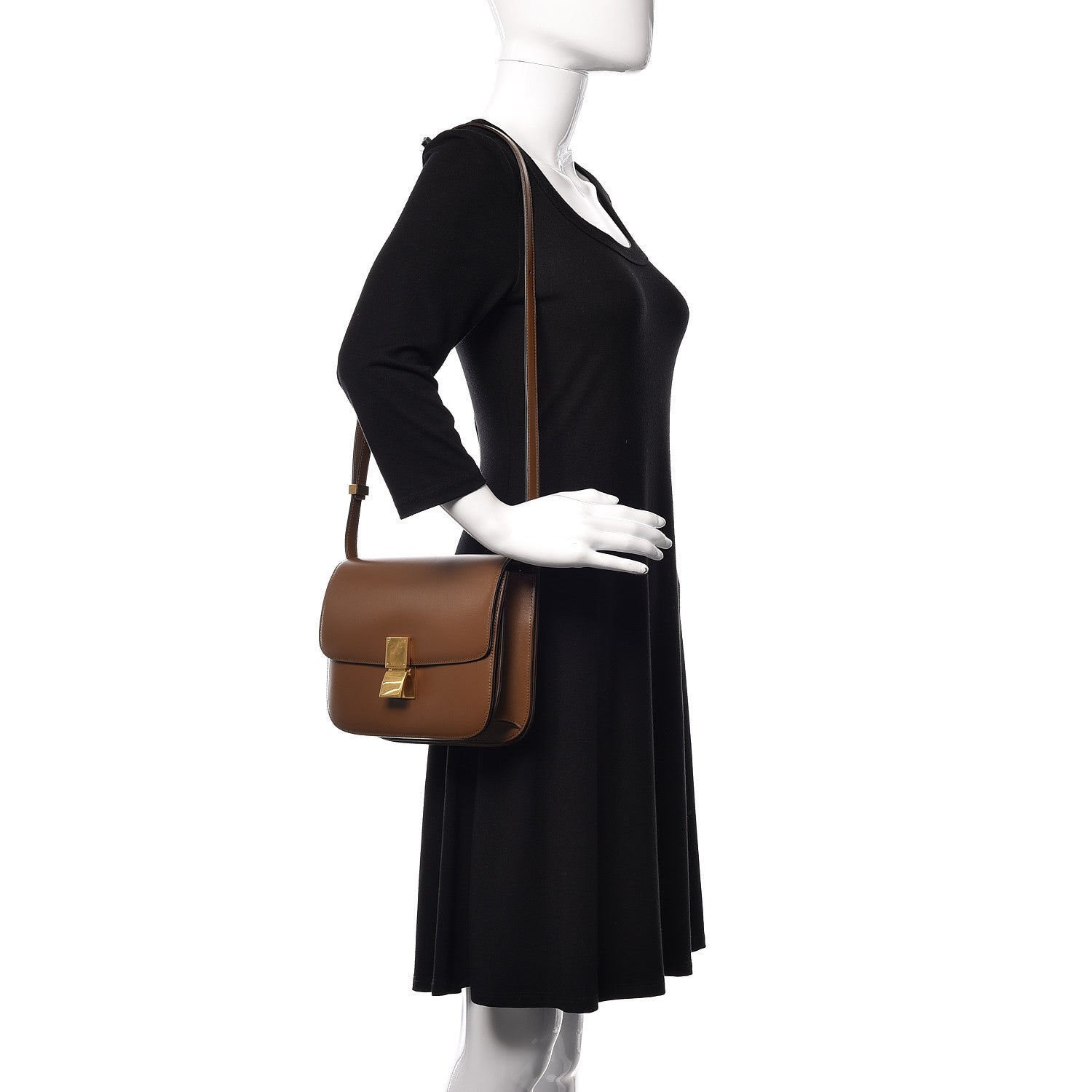 Celine Box Calfskin Medium Classic Box Flap Bag Camel 2 of 9