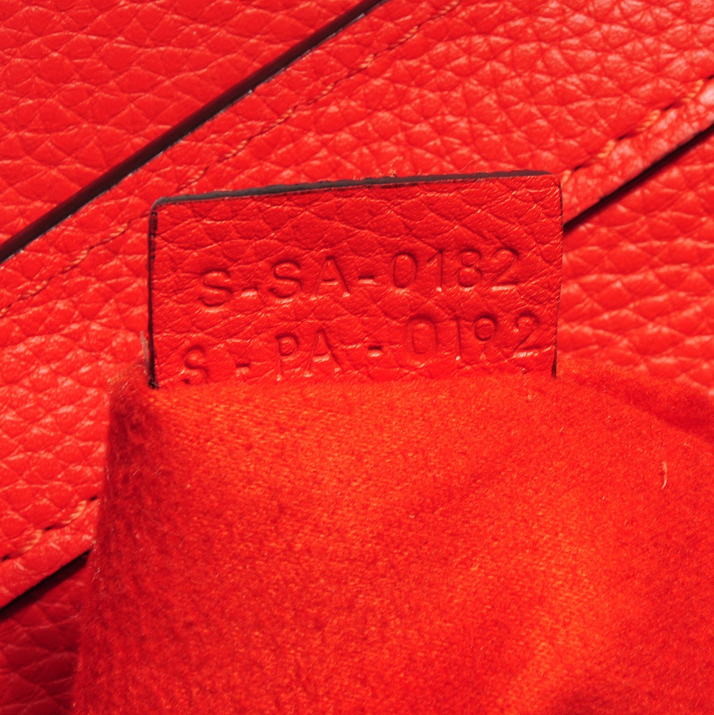 Drummed Calfskin Micro Luggage Vermillion