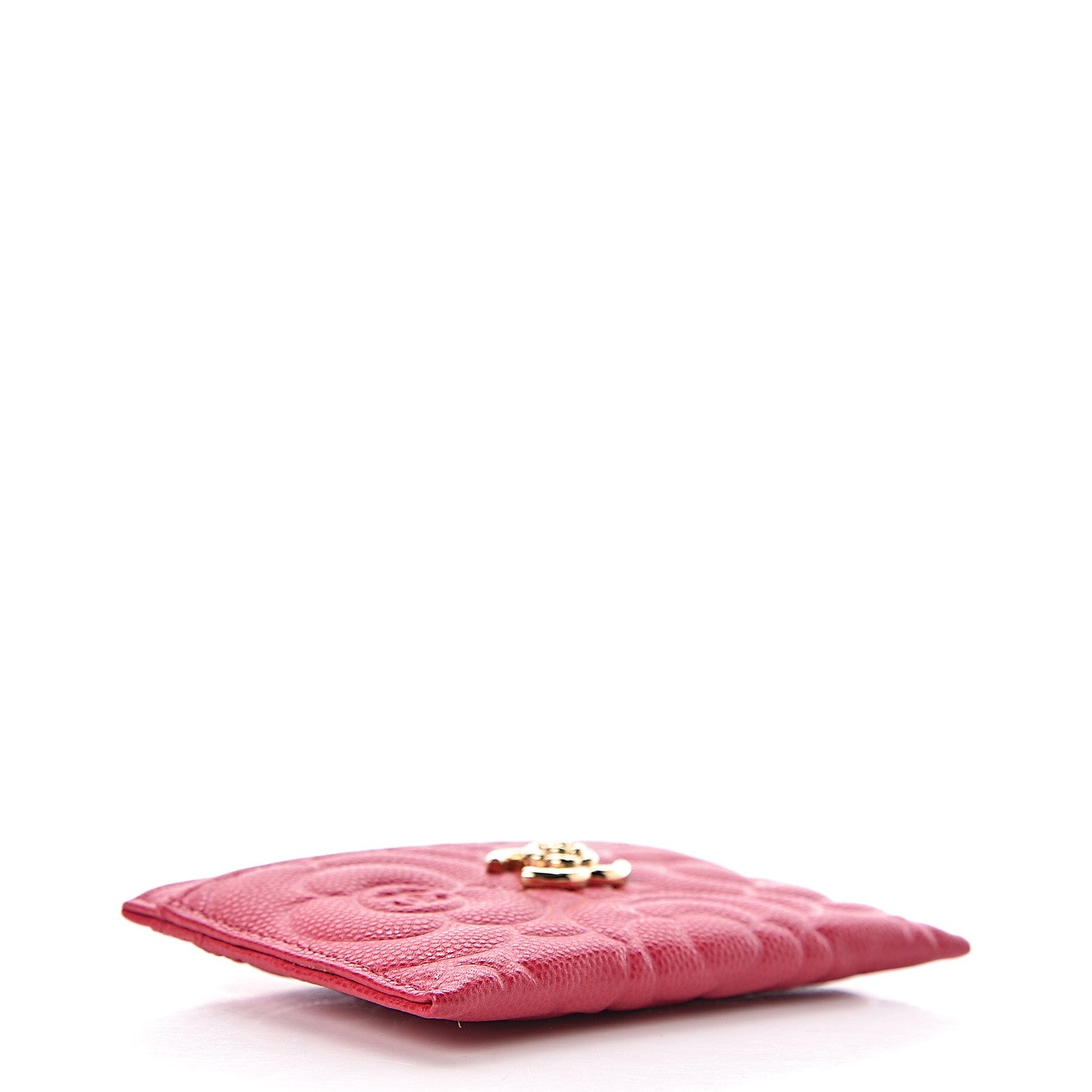 Chanel Caviar Camellia Embossed Card Holder Fuchsia 4 of 9