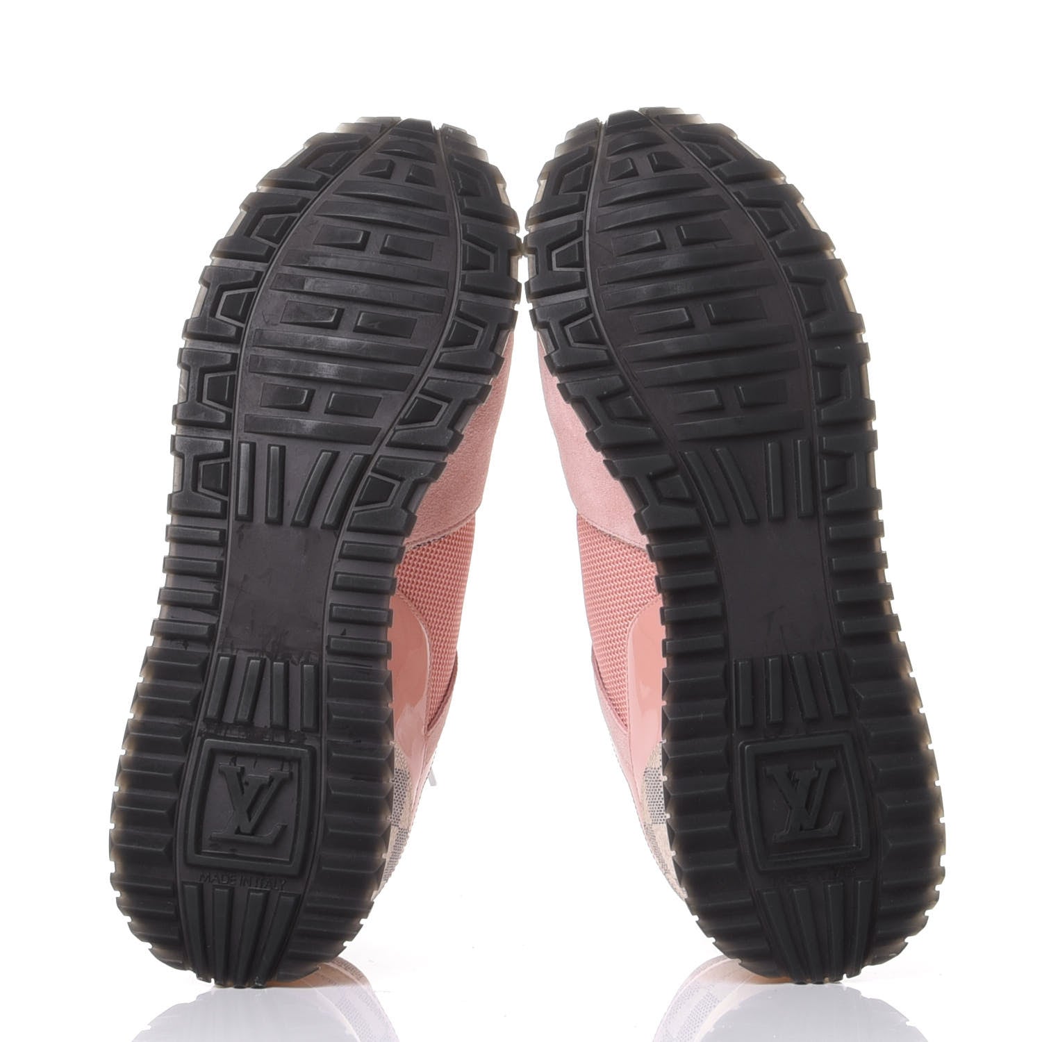 Louis Vuitton Suede Damier Azur Run Away Sneakers 37.5 Pink 7 of 11