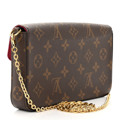 Louis Vuitton Monogram Pochette Felicie Chain Wallet Fuchsia 4 of 12