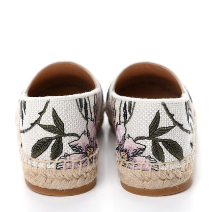 Christian Dior Canvas Rose Mutabilis Embroidered Granville Espadrilles 37 Multicolor 7 of 11