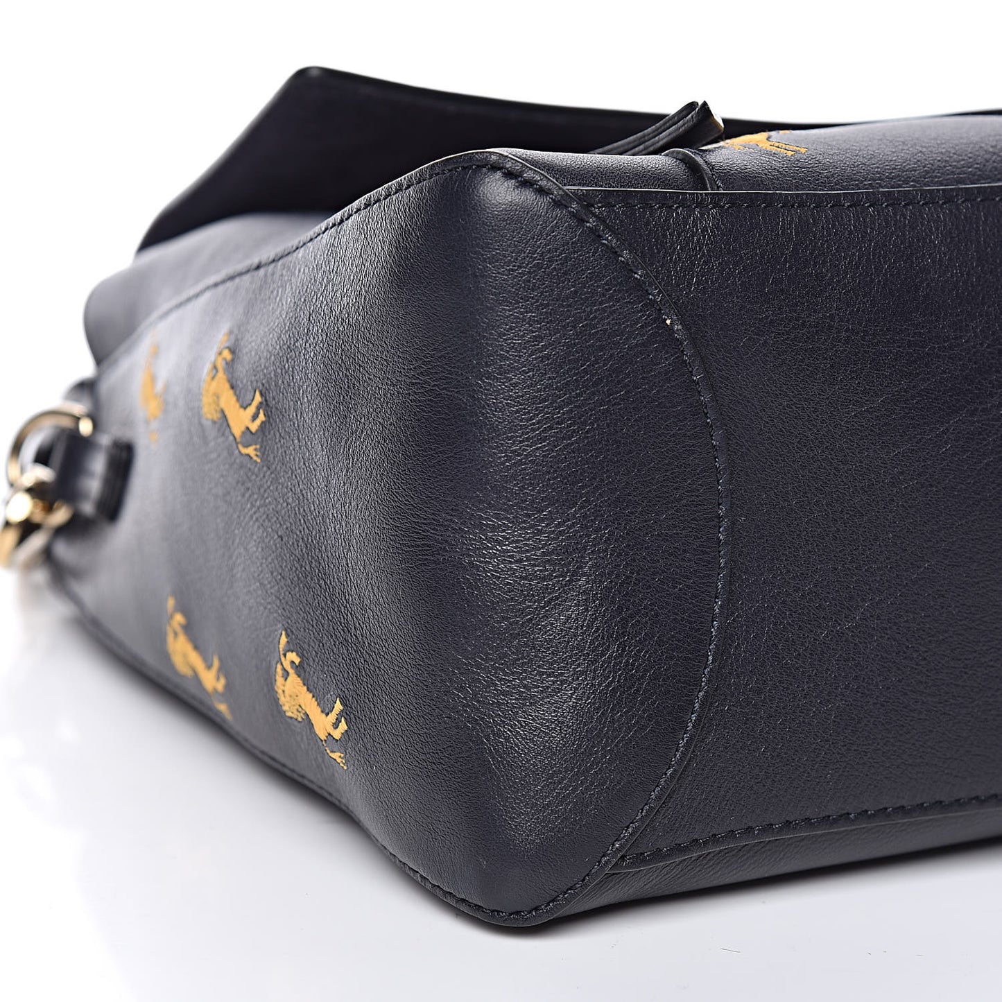 Smooth Calfskin Little Horses Embroidered Medium Faye Day Shoulder Bag Full Blue