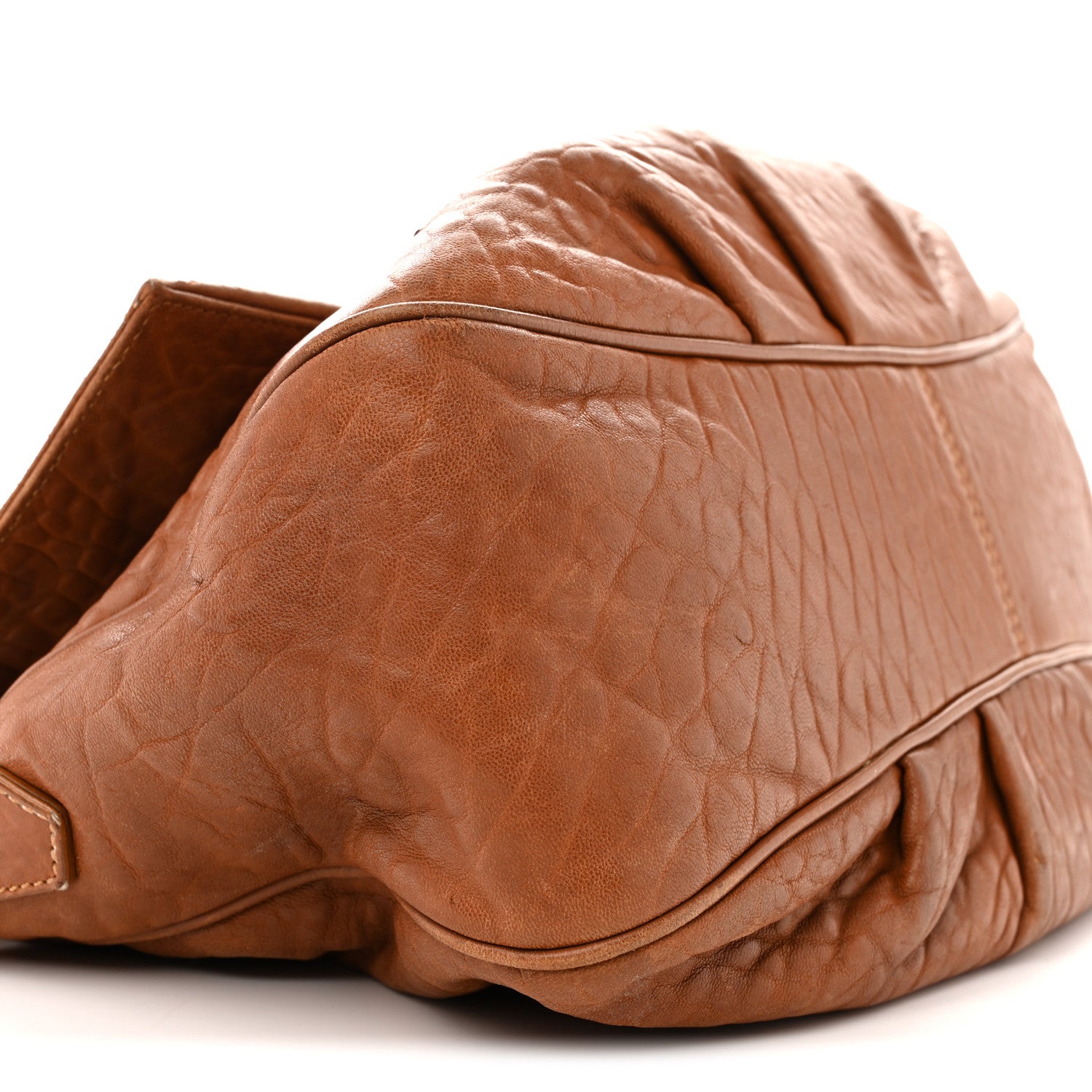 Fendi Crinkled Lambskin Mia Shoulder Flap Camel 9 of 15