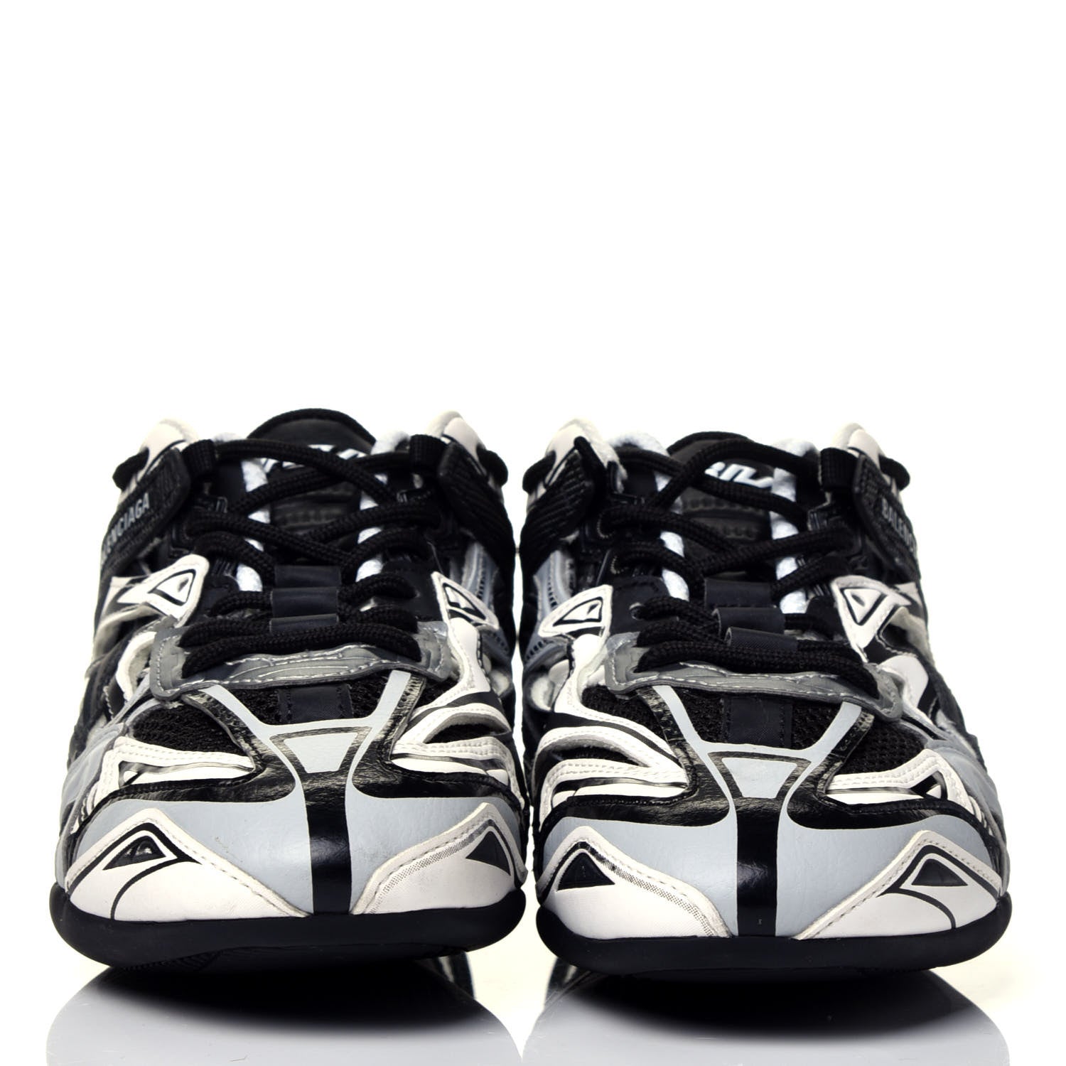 Balenciaga Mesh Rubber Womens Drive Sneakers 37 Light Grey Black 2 of 8