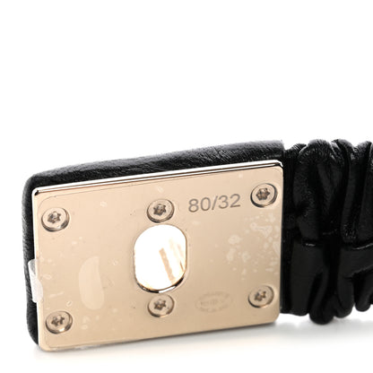 Chanel Lambskin Ruched Turn Lock CC Belt 80 32 Black 3 of 3