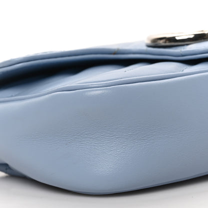 Gucci Calfskin Matelasse Super Mini GG Marmont Shoulder Bag Porcelain Light Blue 8 of 9
