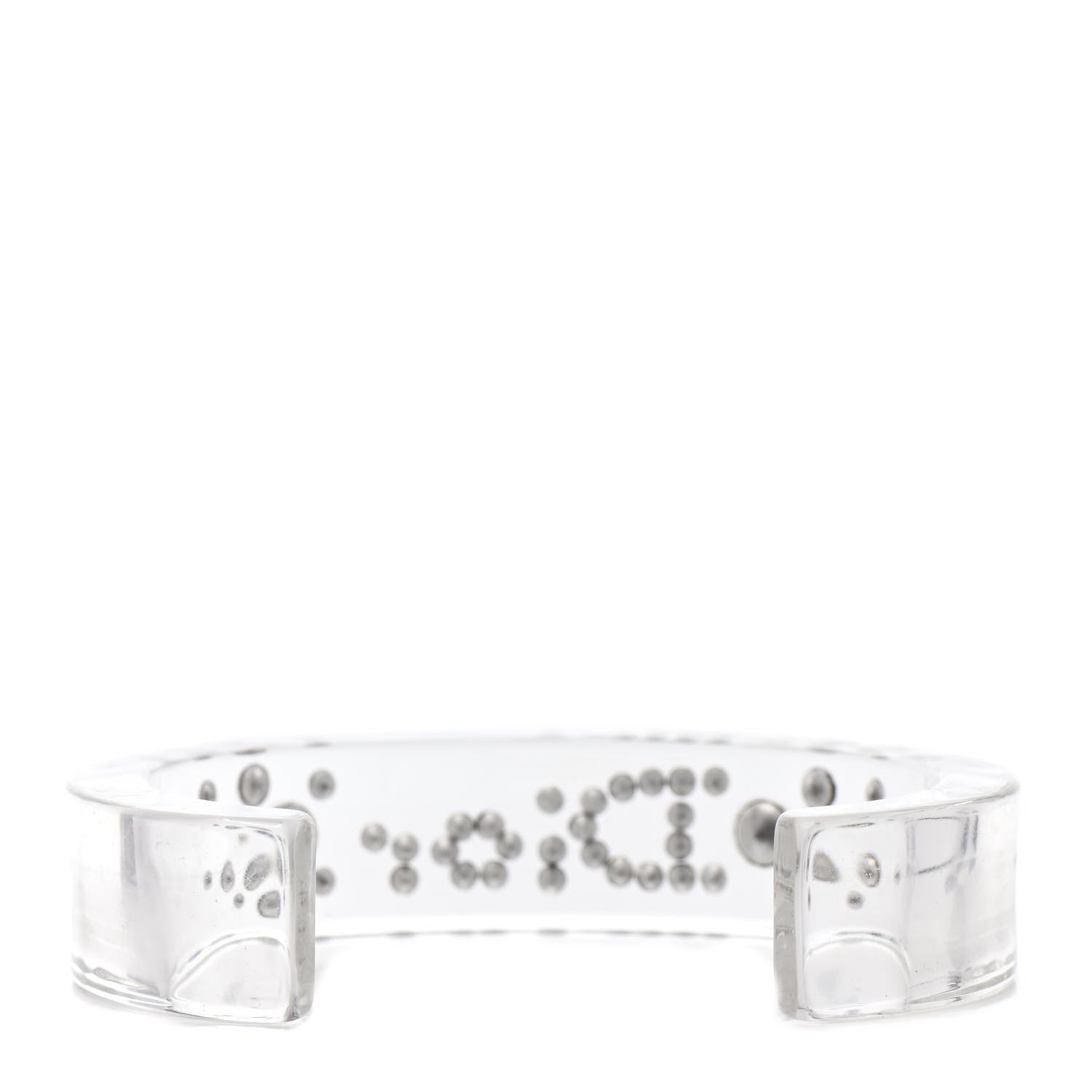 Christian Dior Resin Crystal Logo Cuff Bracelet 2 of 2