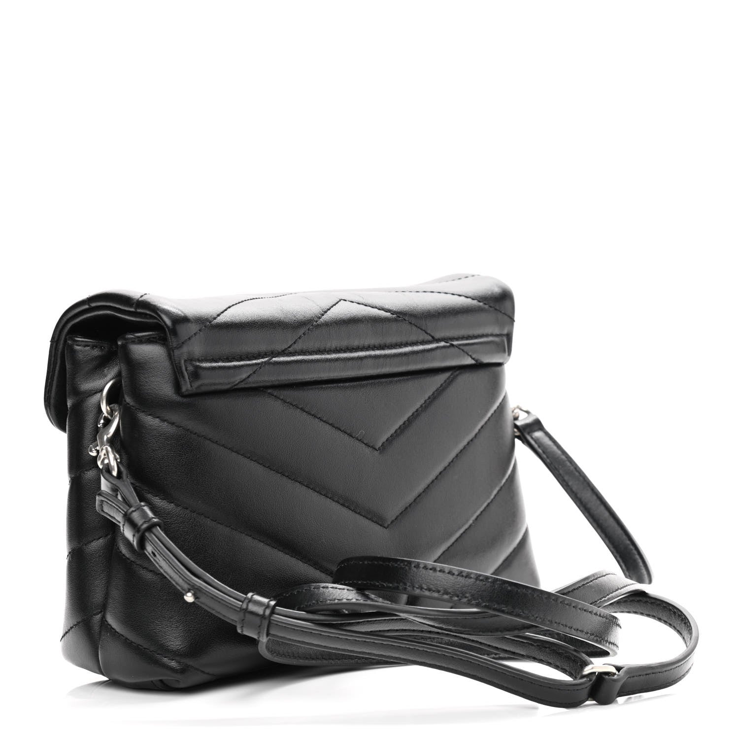 Saint Laurent Calfskin Y Quilted Monogram Toy Loulou Crossbody Bag Black 3 of 12