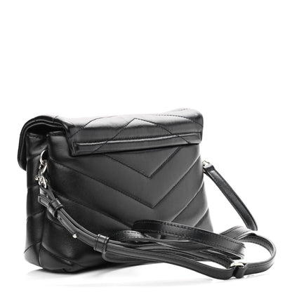 Saint Laurent Calfskin Y Quilted Monogram Toy Loulou Crossbody Bag Black 3 of 12