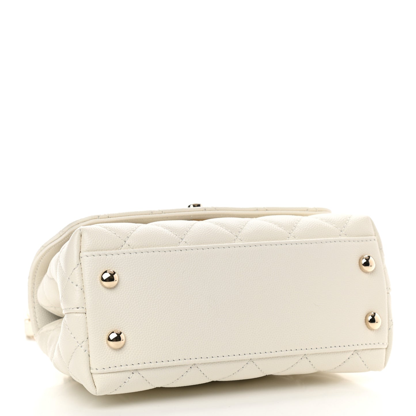 Caviar Quilted Extra Mini Coco Handle Flap White