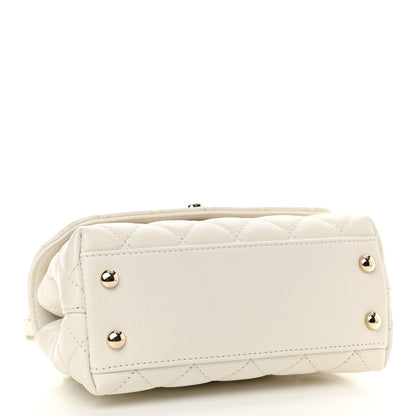 Chanel Caviar Quilted Extra Mini Coco Handle Flap White 4 of 11